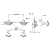 Nicolazzi Impero Смеситель для душа без гибкого шланга и лейки на 2 отверстия, цвет: хром