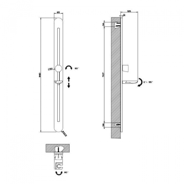 Gessi Cono Штанга для душа, цвет: хром