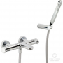 CISAL LineaViva Смеситель термостатический настенный для ванны/душа с ручной лейкой,держателем и шлангом, цвет: хром