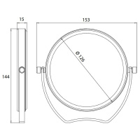 EMCO Pure Зеркало косметическое, Ø126мм, переносное, 5x кратное увеличение, настольное, цвет: хром