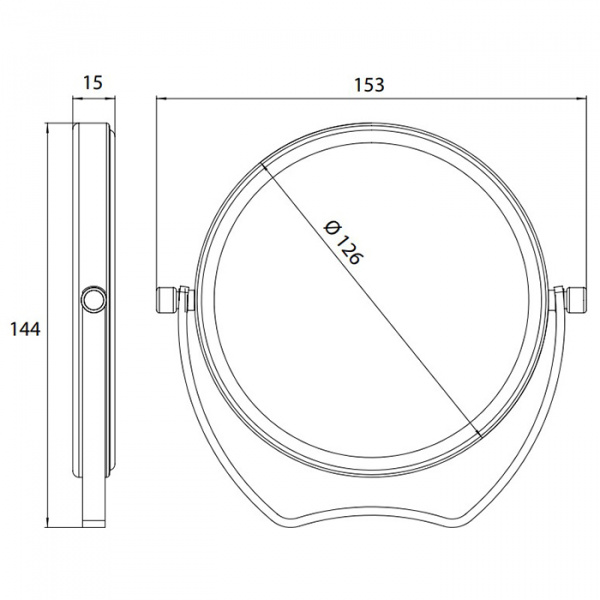 EMCO Pure Зеркало косметическое, Ø126мм, переносное, 5x кратное увеличение, настольное, цвет: хром