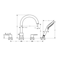 Hansgrohe Vernis Blend Смеситель на край ванны, на 4 отв, цвет: хром