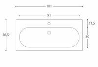 Eban Clever 101 Раковина 101х46.5 см, 1 отв., цвет: белый