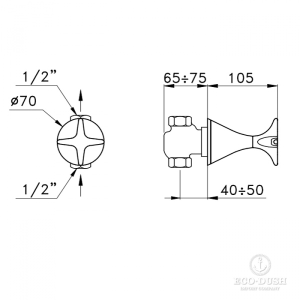 Stella 130 Встраиваемый смеситель 0/154 без излива, цвет: хром