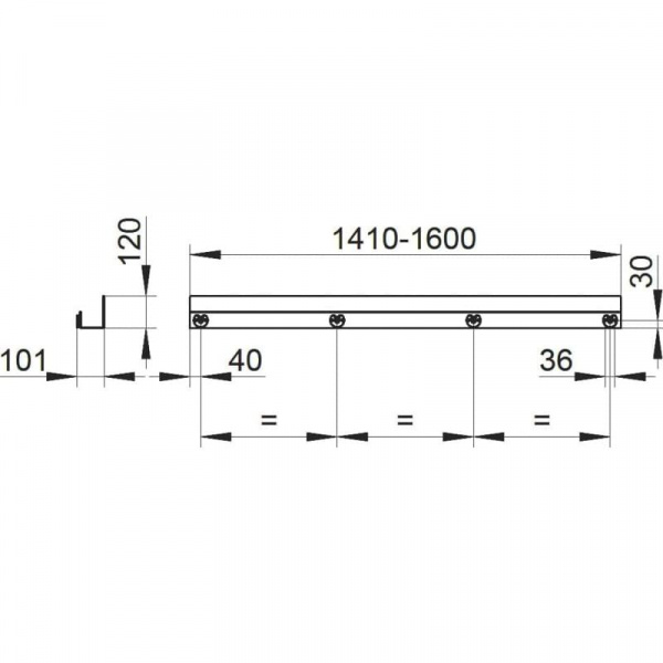 Полка Keuco Universal 24953370600 141 см, черная, для душа