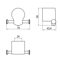EMCO Fino Двойной крючок, подвесной, цвет: хром