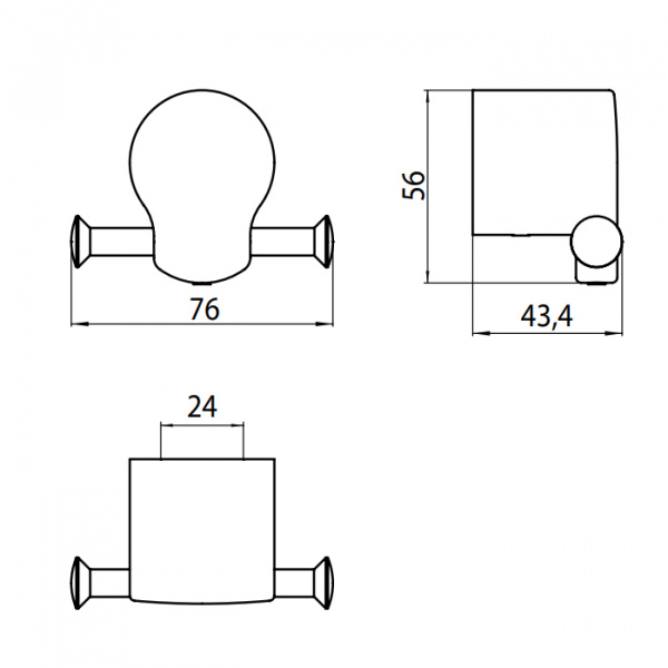 EMCO Fino Двойной крючок, подвесной, цвет: хром