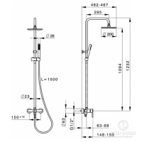 HUBER Tratto Настенная душевая система:однорычажный смеситель для душа,верхний душ,ручной душ с держателем и шлангом, цвет: хромTratto