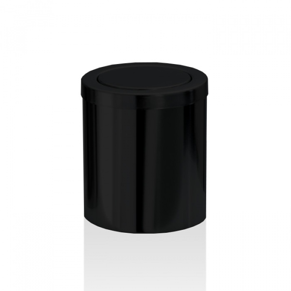 Decor Walther DW 1240 Корзина для бумаги 14.5xh16см, с крышкой, напольная, цвет: черный матовый