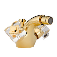 THG Pуtale de cristal clair Смеситель для биде, 1 отв., цвет: золото/прозрачный хрусталь