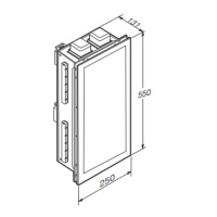 Armani Roca Island Встраиваемый шкафчик 25х13.1хh55см с зеркалом, розетками, полочкой и подсветкой (транформатор 12V/DC не включен) DX, цвет: silver