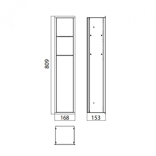 EMCO Asis 150 Модуль для унитаза встроенный, держатель т/бумаги, запасного рулона , ершик, левый, цвет: алюминий