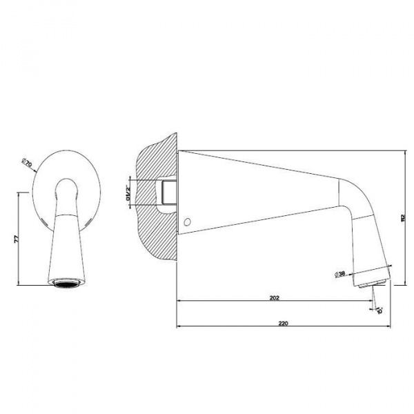 Gessi Cono Излив для ванны, комбинируемый с удаленным управлением, цвет: хром