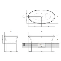 Antonio Lupi Epoque Ванна отдельностоящая 180х92х55см, из натурального камня