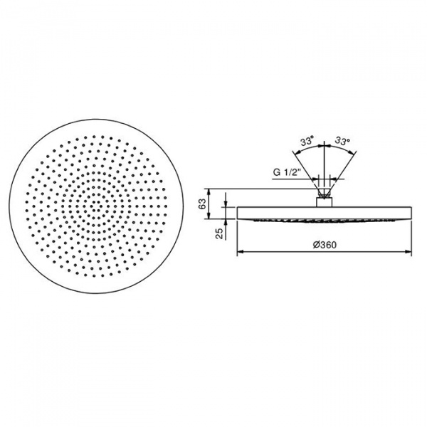 Fantini Venezia Верхний душ, D36 см, нерж. сталь, цвет: хром