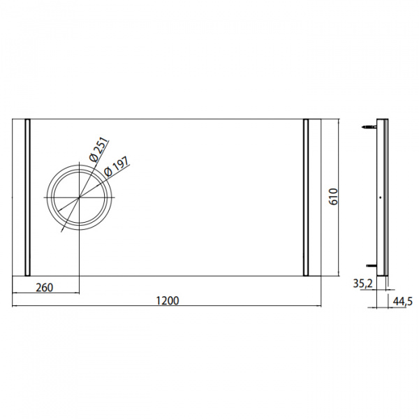 EMCO Зеркало со LED подсветкой, B120xH61см