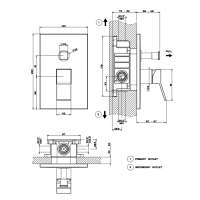 Gessi Rettangolo K Встраиваемый однорычажный смеситель для душа с переключателем, внешняя часть, цвет: хром