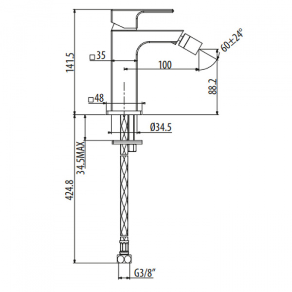 GATTONI Kubik Смеситель для биде, цвет BIANCO OPACO