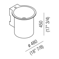 Agape In-Out Раковина 48x45 см, 1 отв., цвет: белый