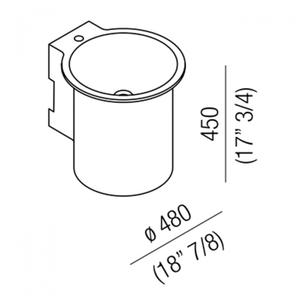 Agape In-Out Раковина 48x45 см, 1 отв., цвет: белый