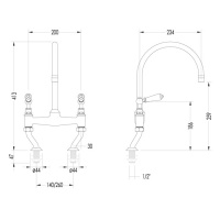 Devon&Devon Heritage Смеситель для кухни настольный , цвет: хром