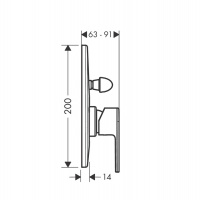 Hansgrohe Vernis Shap Смеситель для ванны, однорычажный, встраиваеемый, внешняя часть, цвет: матовый черный