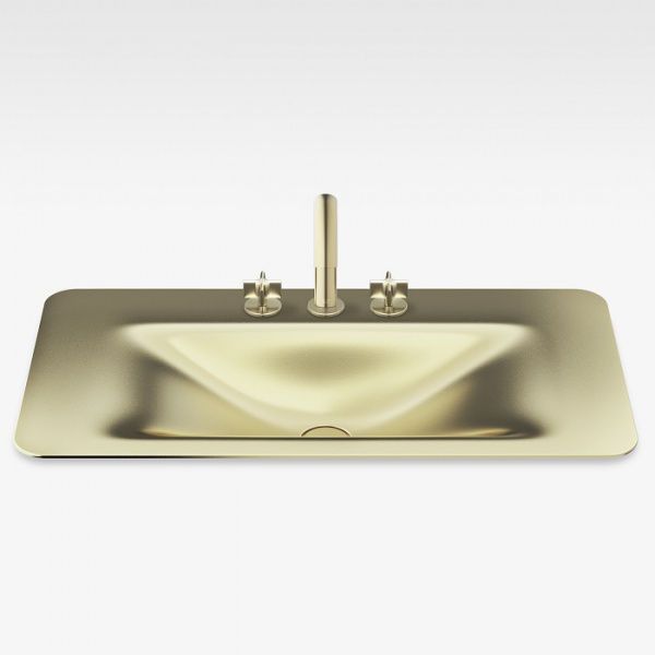 Armani Roca Baia Раковина 90x47 см, 3 отв., встраиваемая сверху, цвет: matt gold