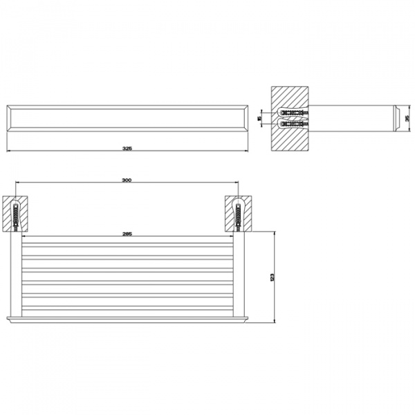 Gessi Eleganza Полочка 30см, подвесной, цвет: черный металлик