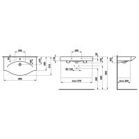 Laufen Palace Раковина консоль подвесная/накладная 90х51х11см, с 1 отв. под смеситель, цвет: белый