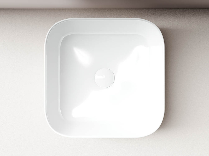 Умывальник чаша накладная квадратная Element 385*385*135мм Ceramica Nova белый CN6012