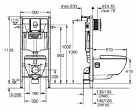 Инсталляция с унитазом и клавишей с сиденьем микролифт Grohe Solido 37452000