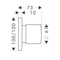 Axor Citterio M Встраиваемый запорный вентиль Trio/Quattro , ¾ , внешняя часть, цвет: хром