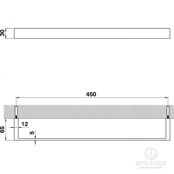 CISAL Quad Полотенцедержатель 45 см, подвесной, цвет: хром
