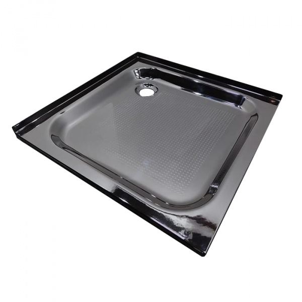 Bette Душевой поддон квадратный 90х90хh6,5см, D5.2см, с окантовкой по 2м сторонам, цвет: чёрный