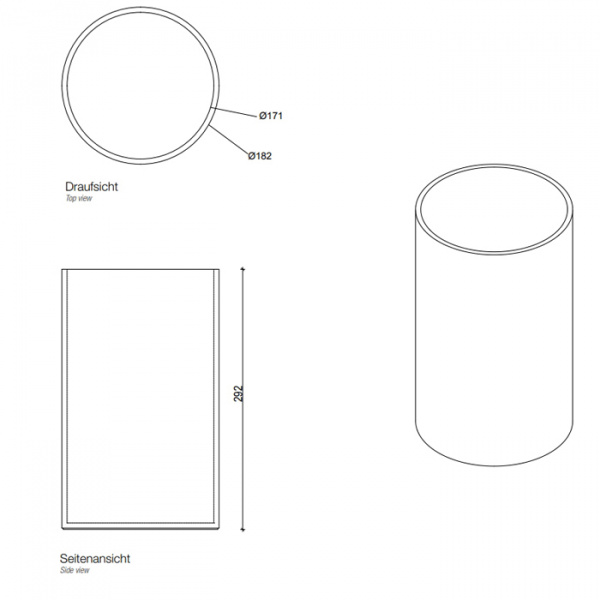 Decor Walther Stone BEOD Корзина для бумаги 30x18.5см, напольная, цвет: белый