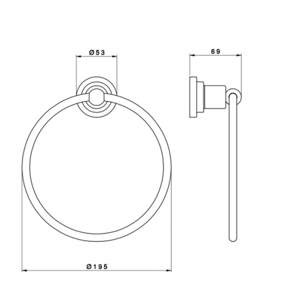 Nicolazzi Accessori Полотенцедержатель кольцо 19.5см., подвесной, цвет: тёмная бронза