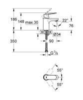 Смеситель для раковины Grohe Eurosmart Cosmopolitan 32824000