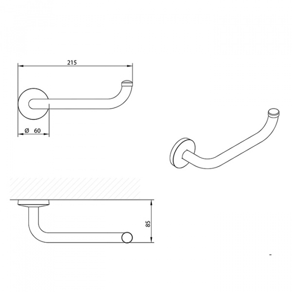 Держатель туалетной бумаги Bongio Brasil&Hotelerie, цвет: хром