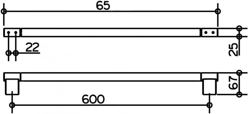 Полотенцедержатель Keuco Plan 14901370600 65 см, черный