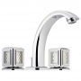 THG Metropolis cristal clair Смеситель для раковины, 3 отв., цвет: хром/прозрачный хрусталь