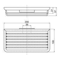 EMCO System2 Полочка-решетка, съемная, 200x100x37мм, подвесной, цвет: хром