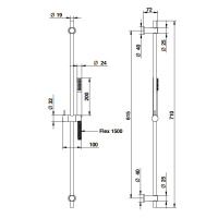 Bongio Душевая стойка с ручным душем 1500 мм, цвет: золото
