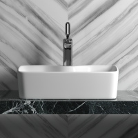 Умывальник чаша накладная прямоугольная Element 480*370*130мм Ceramica Nova белый 