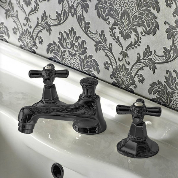 Sbordoni Deco Смеситель для раковины на 3 отверстия, цвет: черный никель