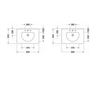 Duravit Darling New Раковина 83х54.5 см, 3 отв., цвет: белый