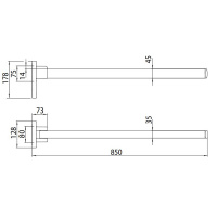 EMCO Loft Поручень для инвалидов, 85см, откидной, со стопором, подвесной, цвет: хром