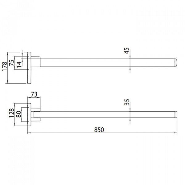 EMCO Loft Поручень для инвалидов, 85см, откидной, со стопором, подвесной, цвет: хром