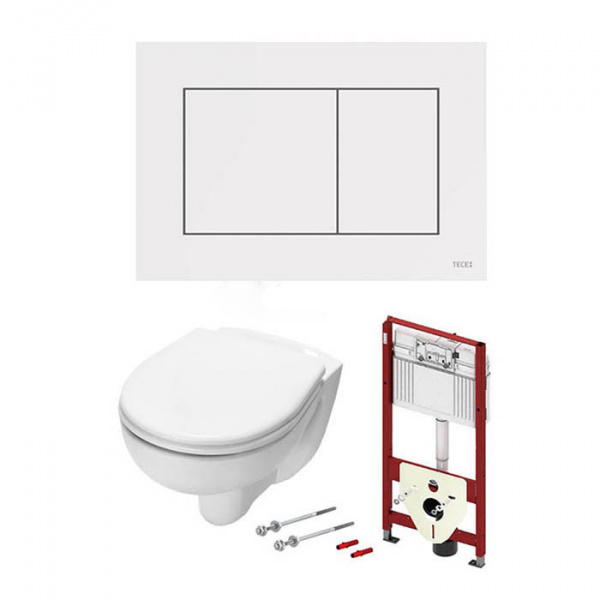 TECE TECEbase Система инсталляции для унитазов 5 в 1, с унитазом и кнопкой смыва, цвет: белый