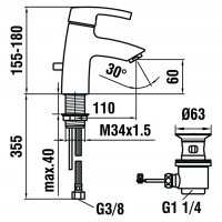 Laufen Florakids Смеситель для раковины, излив 11см, зеленая ручка, с донным клапаном, цвет: хром/зеленый рычаг