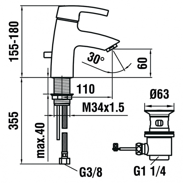 Laufen Florakids Смеситель для раковины, излив 11см, зеленая ручка, с донным клапаном, цвет: хром/зеленый рычаг